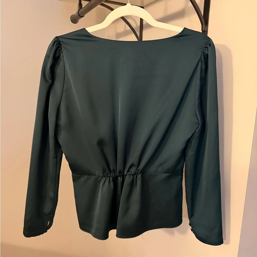 J. Crew emerald green peplum blouse